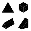 Set of Basic 3d geometric shapes. Geometric solids vector isolated on a white background. Royalty Free Stock Photo