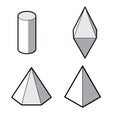 Set of Basic 3d geometric shapes. Geometric solids vector isolated on a white background. Royalty Free Stock Photo