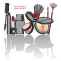 A set of basic decorative cosmetics for women Royalty Free Stock Photo