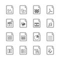 Set of basic file extension icon with visual symbol