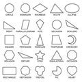 Set of basic geometric shapes . Advance mathematical concepts for algebra and geometry Royalty Free Stock Photo