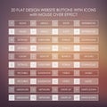 Set of 20 basic website icons in modern flat design and ghost buttons. Royalty Free Stock Photo