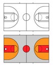 Set of Basketball court icon, floor parquet  area, top american sport symbol, basket field vector illustration Royalty Free Stock Photo