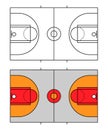 Set of Basketball court icon, floor parquet  area, top american sport symbol, basket field vector illustration Royalty Free Stock Photo