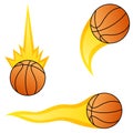 Set of basketball in different flame styles Royalty Free Stock Photo