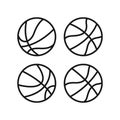 Set of basketball icon flat vector illustration Royalty Free Stock Photo
