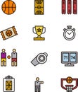 Set of Basketball Icons or Symbols Royalty Free Stock Photo