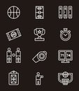 Set of basketball icons or symbols Royalty Free Stock Photo