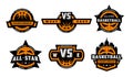 Set of basketball logos, emblems, labels. Vector illustration.