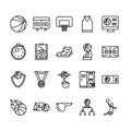 Set of Basketball outline icon Style Royalty Free Stock Photo
