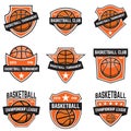 Set of basketball sport emblems. Design element for poster, logo, label, emblem, sign, t shirt. Royalty Free Stock Photo