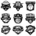 Set of basketball sport emblems. Design element for poster, logo, label, emblem, sign, t shirt. Royalty Free Stock Photo