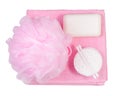 Set for bath soap sponge bath wadded pads towel