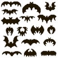 Set of 17 of bats in pixels