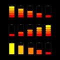 Set of battery charge level indicators