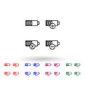 Set of battery charge multi color icon. Simple thin line, outline vector of phone icons for ui and ux, website or mobile Royalty Free Stock Photo