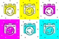 Set Battery with recycle symbol icon isolated on color background. Battery with recycling symbol - renewable energy Royalty Free Stock Photo