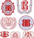 Set of BB monograms and emblem templates Royalty Free Stock Photo