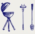 Set of bbq objects Royalty Free Stock Photo