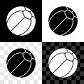 Set Beach ball icon isolated on black and white, transparent background. Vector Royalty Free Stock Photo