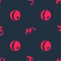 Set Beach ball and Kite on seamless pattern. Vector Royalty Free Stock Photo