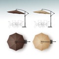 Set of Beach Cafe Bar Pub Umbrella Parasol