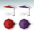 Set of Beach Cafe Bar Pub Umbrella Parasol