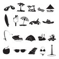 Set of beach icons. Vector illustration decorative design Royalty Free Stock Photo