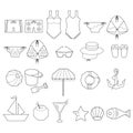 Set of beach icons. Vector illustration decorative design Royalty Free Stock Photo