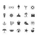 Set of beach icons. Vector illustration decorative design Royalty Free Stock Photo