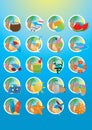 set of beach icons. Vector illustration decorative design Royalty Free Stock Photo