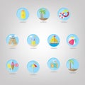 set of beach icons. Vector illustration decorative design Royalty Free Stock Photo