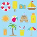 set of beach icons. Vector illustration decorative design Royalty Free Stock Photo