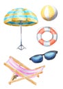 Set of beach object