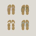 Set of beach slippers in different colors. illustration of a collection of slippers in green, pink, white, blue on a Royalty Free Stock Photo