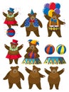 A Set of Bear Circus Character