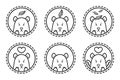 Set of bear emblems, icons, labels