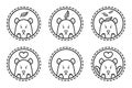 Set of bear emblems, icons, labels