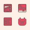 Set Bear market, Trading courses, Failure stocks and Business finance report icon. Vector Royalty Free Stock Photo