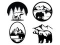 Set of bear mountain logo template