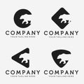 Set of Bear Outdoor Logo Vector Design Illustration Vintage, Grizzly Bear, Polar Bear, Black Bear Royalty Free Stock Photo