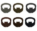 Set beard and mustache different colors.fashion beauty sty