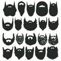 Set of beard silhouettes.Beard Set Hand Drawn.Hipster beards, fashion vector illustration set. Royalty Free Stock Photo