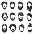 Set of beards and hairs Royalty Free Stock Photo