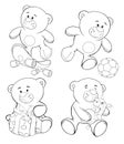 A set of bears. Coloring book Royalty Free Stock Photo