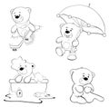 A set of bears. Coloring book