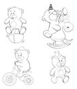 A set of bears. Coloring book