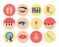 Set of 12 beautician icons