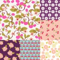 Set of beautifil backgrounds with Cherries and blossom