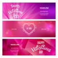 Set of Beautiful Banners on St. Valentine's Day